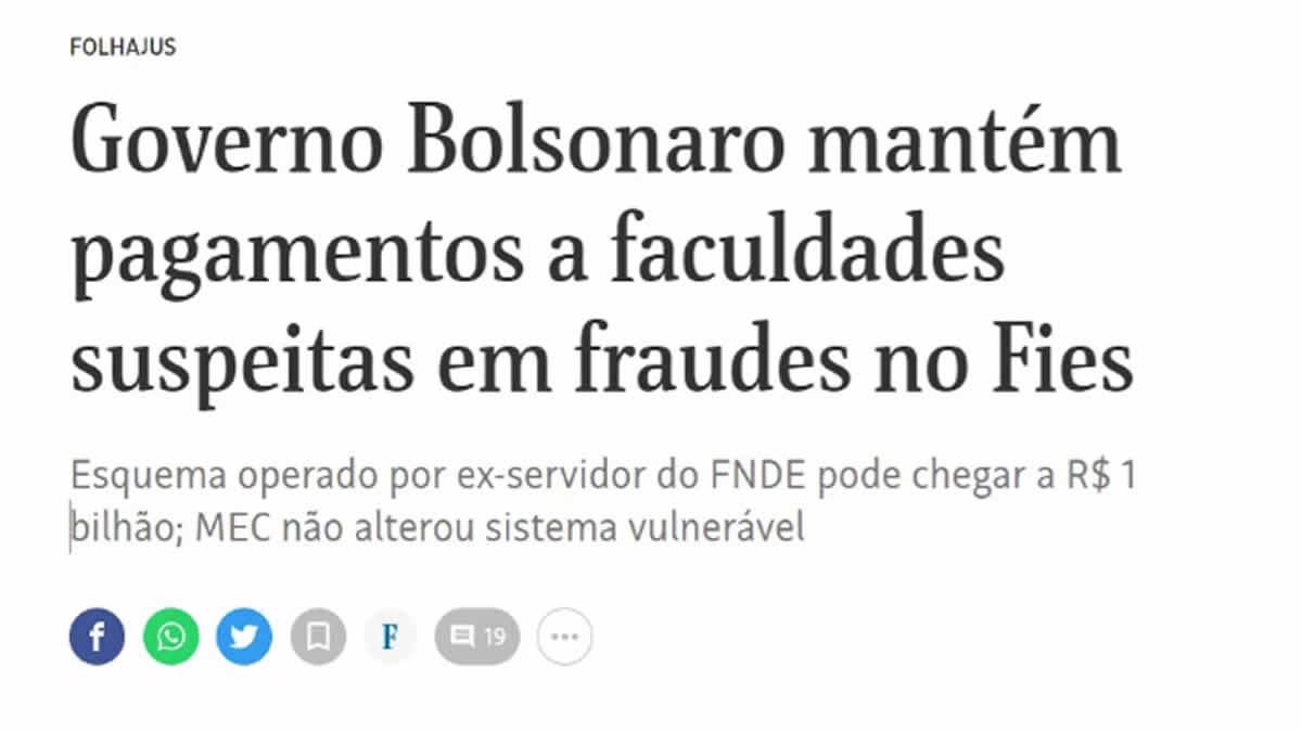 MEC Desmente Folha Em Suposta ‘omissão’ Sobre Fraude Do FIES