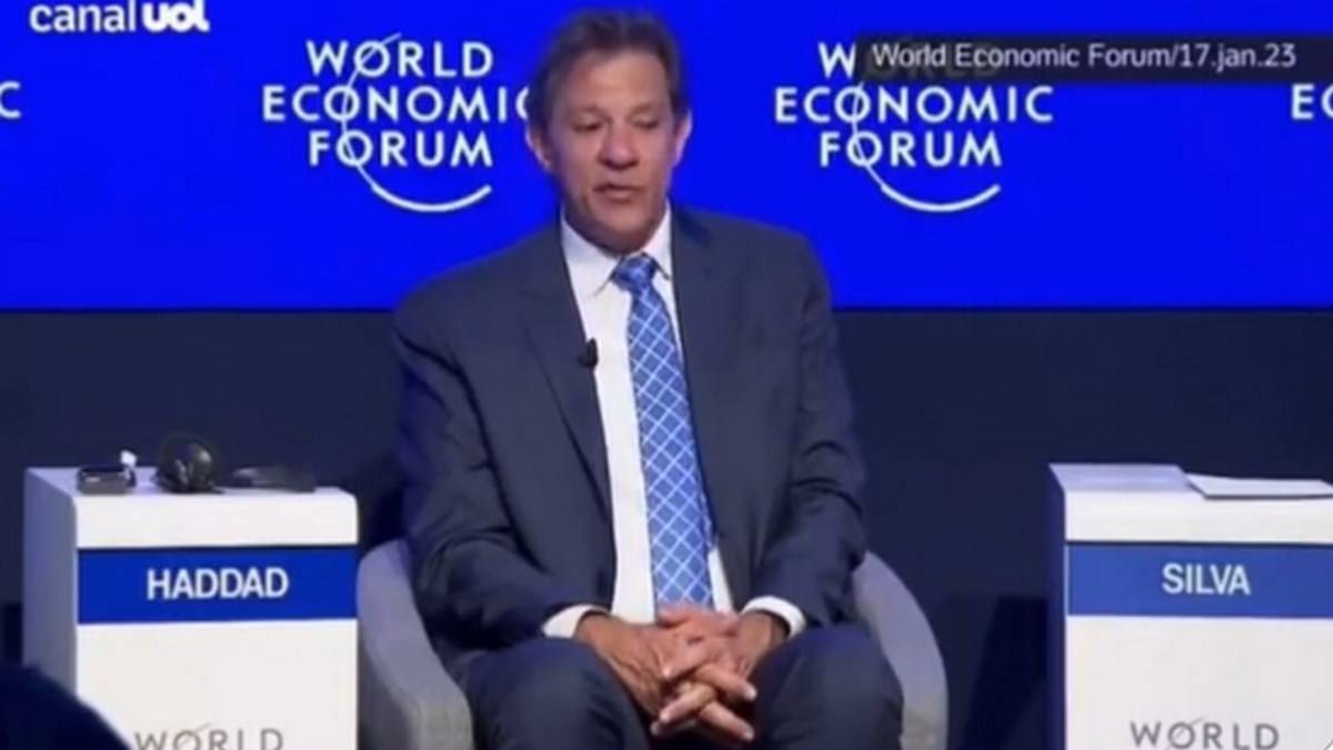 O Ministro Da Fazenda, Fernando Haddad, Durante Sua Participação No Fórum Econômico Mundial, Em Davos, Na Suíça