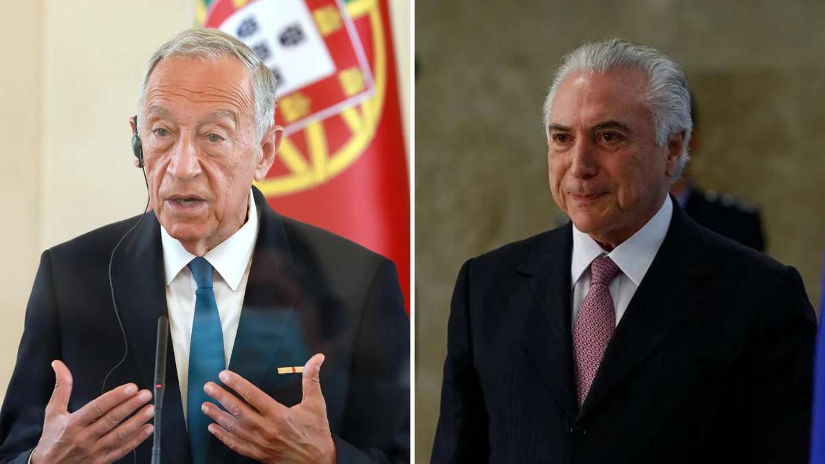 Presidente Português Marcelo Rebelo De Sousa E Ex Presidente Do Brasil Michel Temer Fotos EFEEPAESTELA SILVA PRAlan Santos